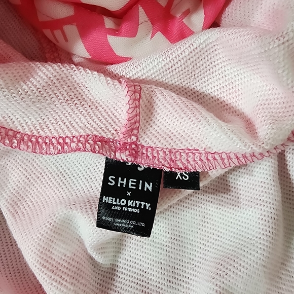 SHEIN x Hello Kitty Pink Cropped Hooded Sweater - Picture 6 of 6